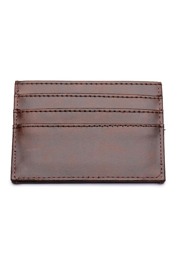 Kahverengi Kaliteli Kartlık/cüzdan Kullanışlı Unisex Kağıt Para Bölmeli - 2