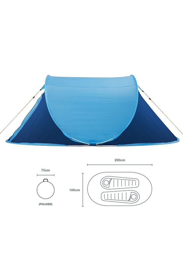 Otomatik Kamp Çadırı Popup Tente 100x200 2 Kişilik Çadır Kapı Sineklikli Pencereli Hb052 - 2
