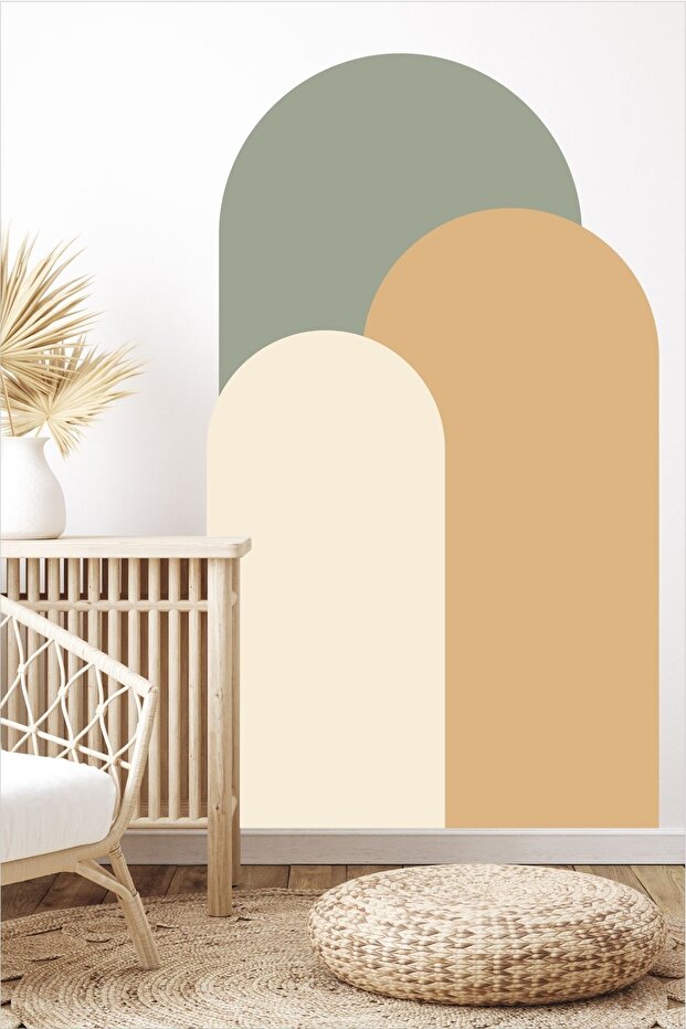 Bohem Oval Boho 3'lü Duvar Sticker - 2