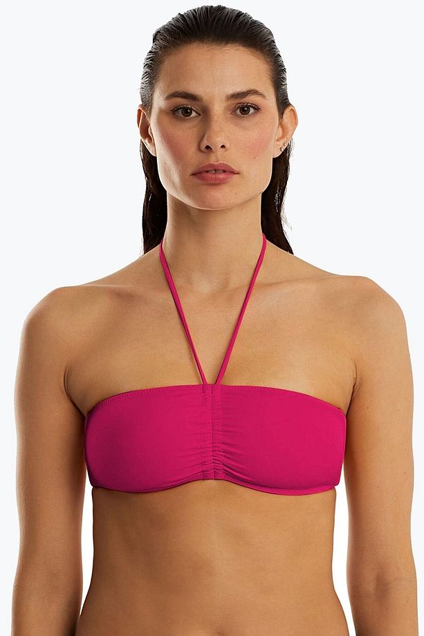 63541 Fuşya Straplez Bikini Üstü - 1