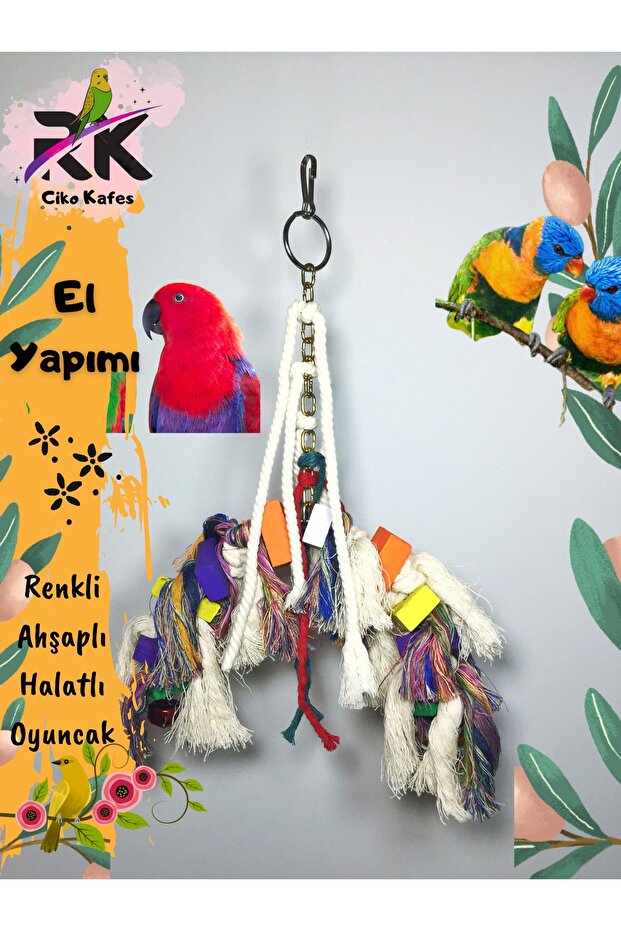 Plenty of Colorful Rope Parrot Toy