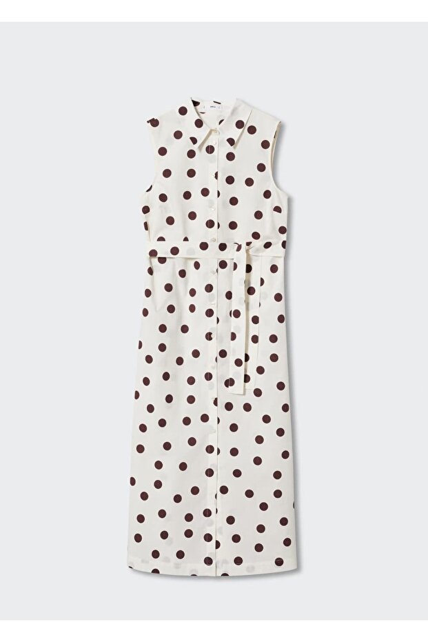 Puantiyeli Pamuklu Elbise - 3