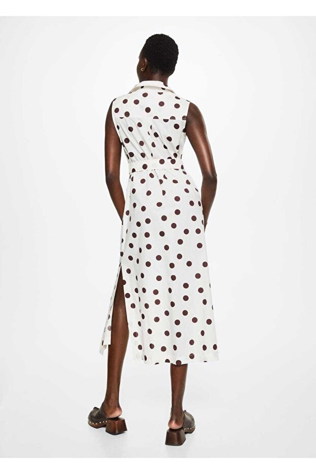 Puantiyeli Pamuklu Elbise - 4