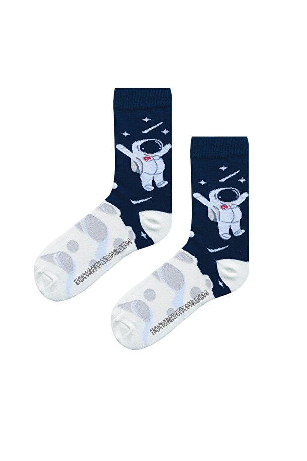 Box of 5 Colorful Socks with Astronaut Pattern - 4