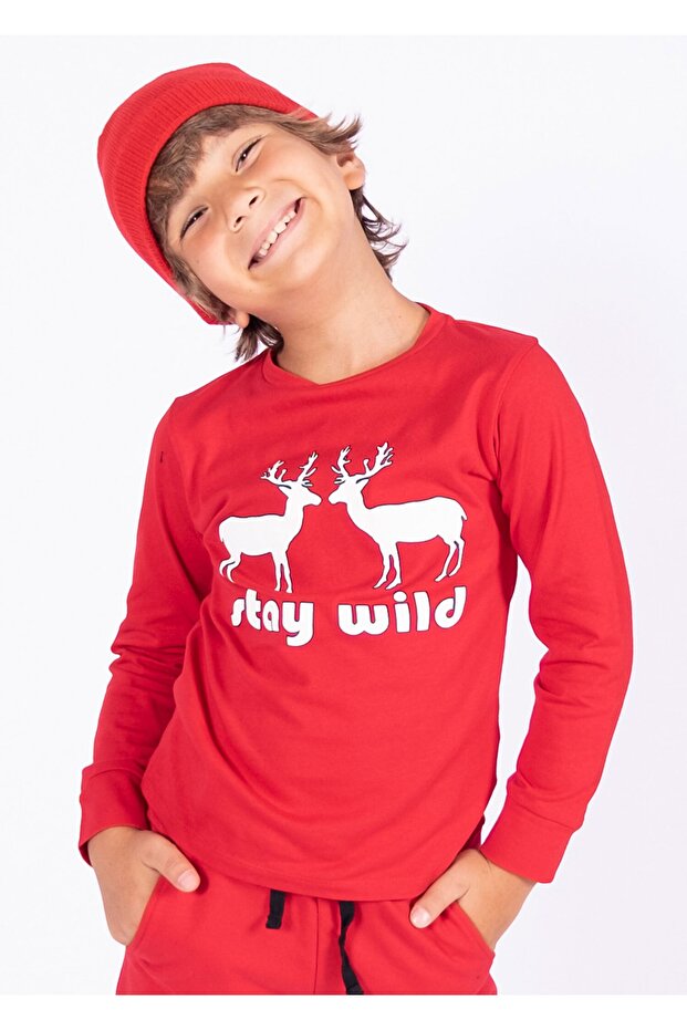 Christmas Special Printed Red Sweatshirt