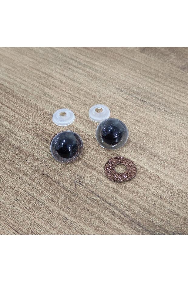 Amigurumi 16 Mm Screw Colorful Glitter Eye - Brown - 10 Pieces (5 Pairs) Locked Eye