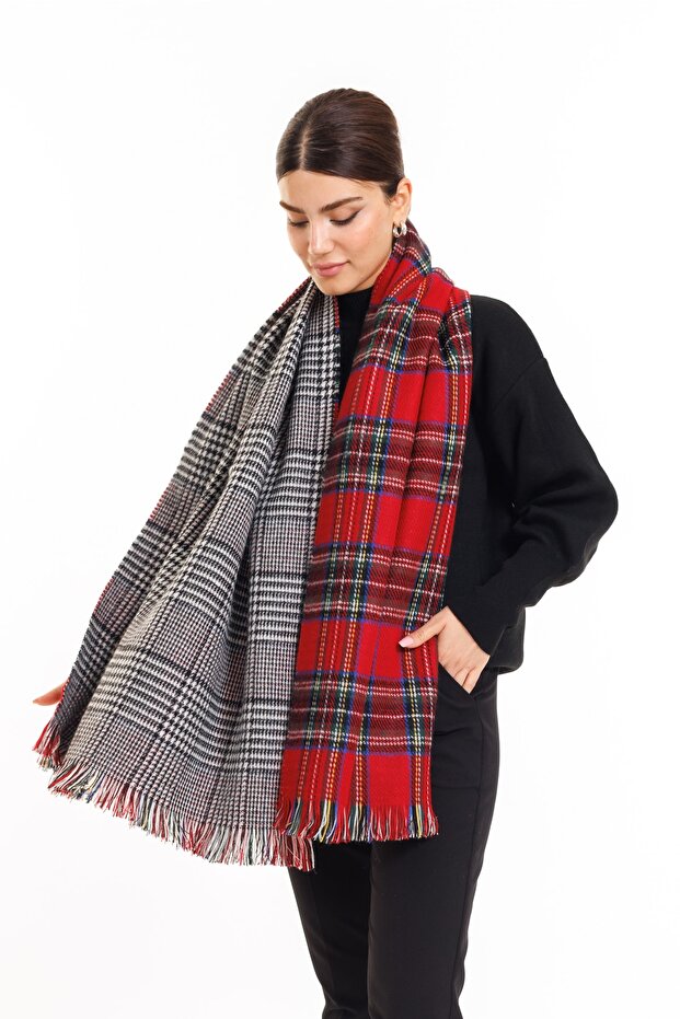 Double Sided Plaid Scottish Pattern Shawl Scarf-shoulder Shawl