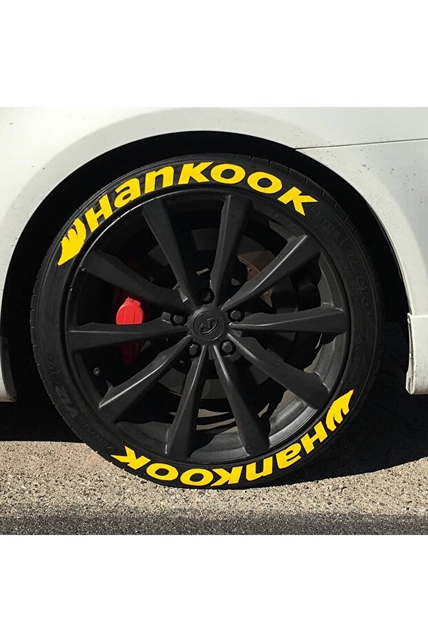 Hankook 3d Tire Lettering Full Yellow 8-Piece German Adhesive