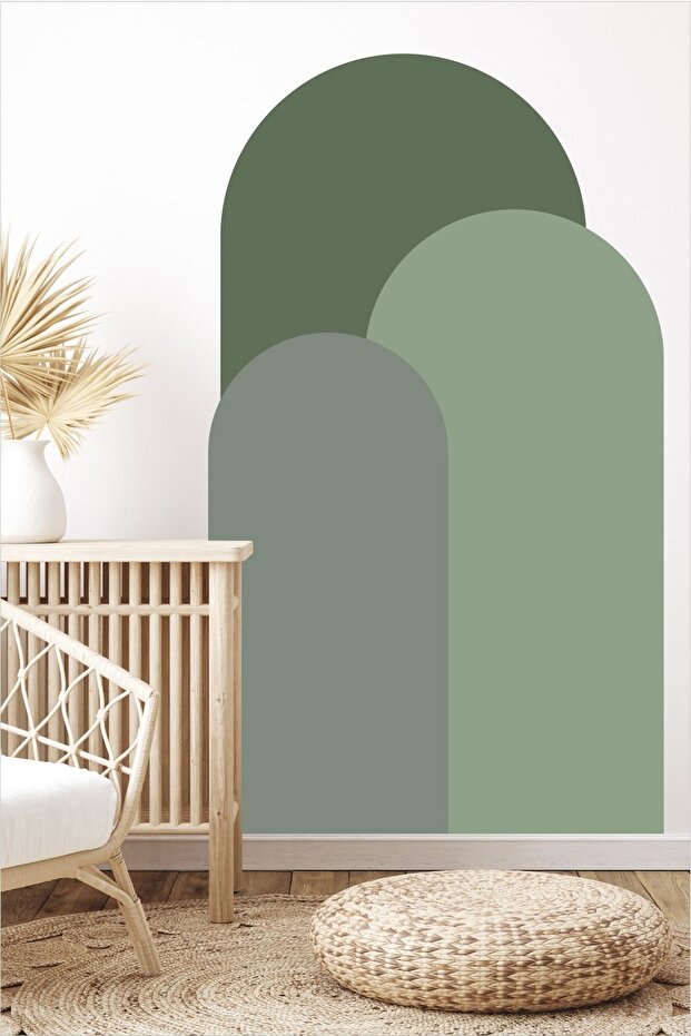 Bohem Oval Boho 3'lü Duvar Sticker - 2