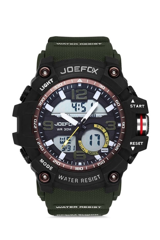 Digital Analog Silicone Cord Men's Wrist Watch 1614ys