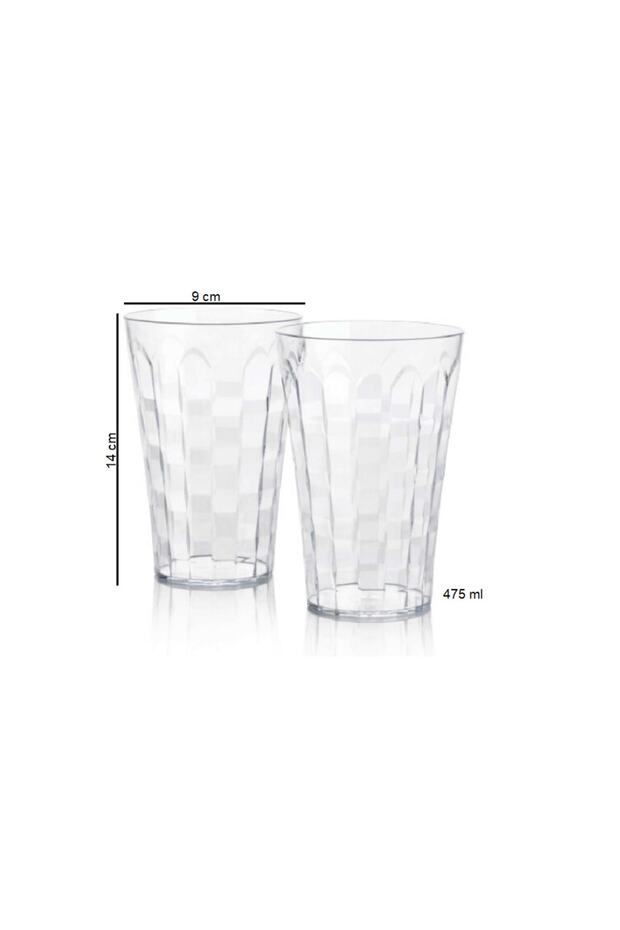 Pırlanta Bardak 2'li Set 475 Ml Şeffaf Bardaklar - 2