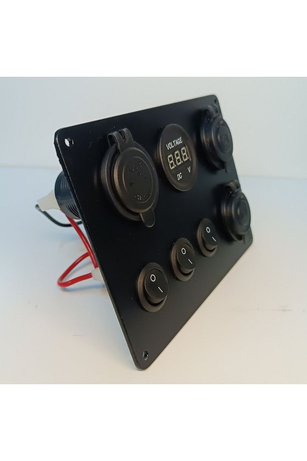 Switch Panel 3'lü Usb, Çift Çakmaklık, Voltmetre - 3