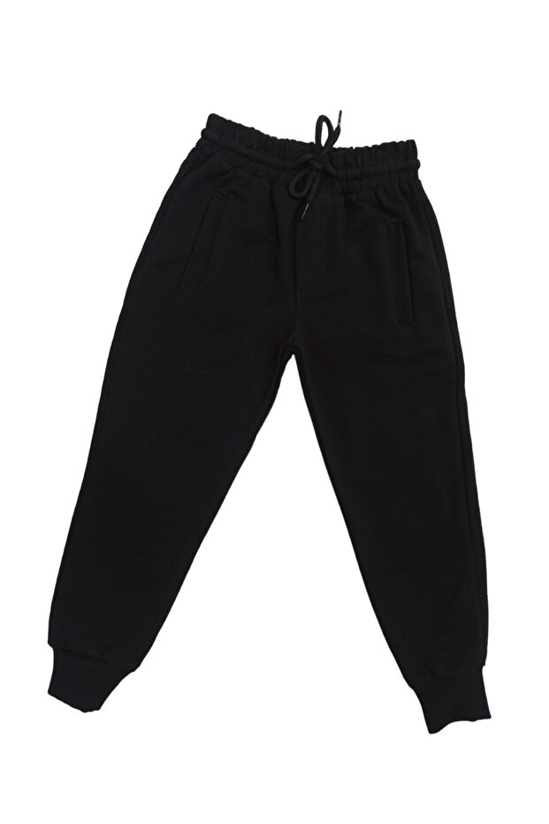 Plain Color Children's Sweatpants with Elastic Waist and Rope Tie Elastic Legs
