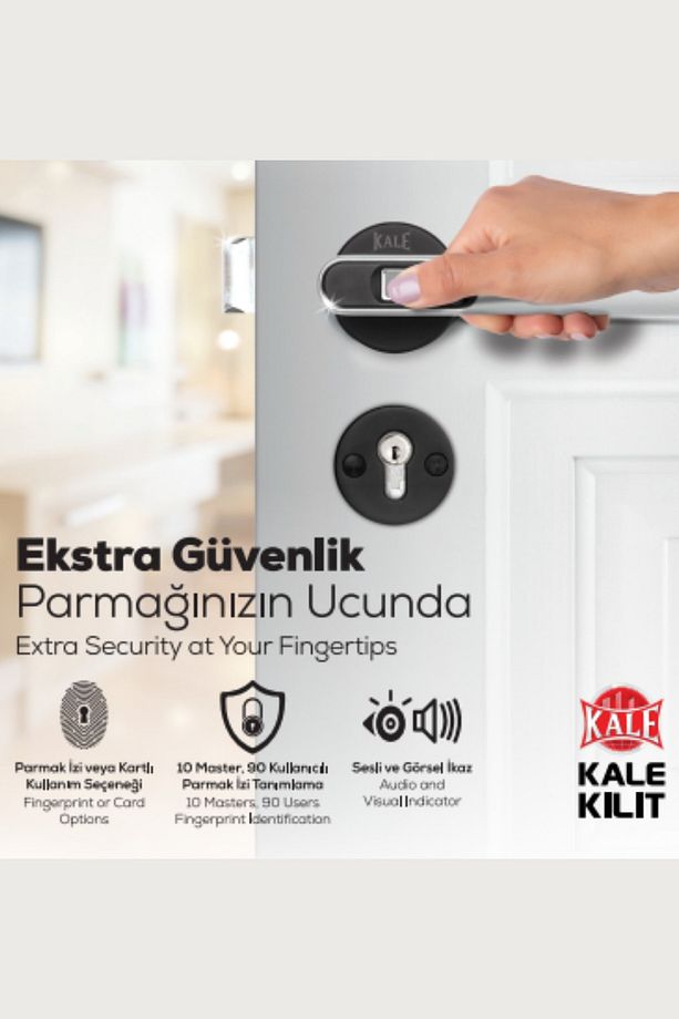 Kale Parmak Izli Kapı Kolu Seti-kd05050110-mat Gri - 8