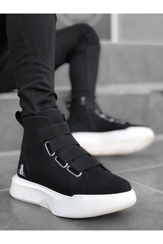 Men's Black Artificial Leather Thick Comfortable Comfort Sole Sports Boots Comfortable Stylish Winter Boots Shoes