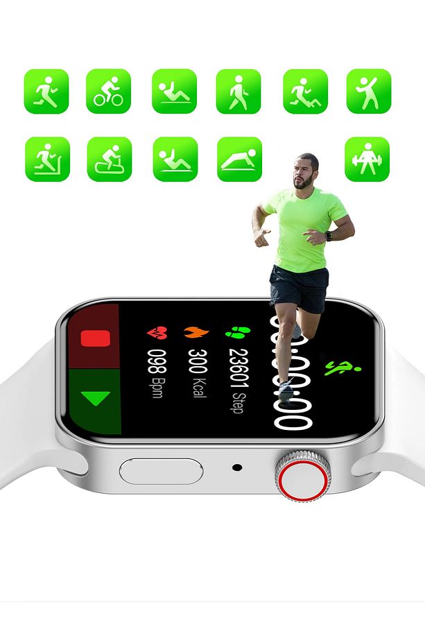 Watch 7 Smartwacth Kablosuz Şarjlı Akıllı Saat Çift Tuş Aktif - 6
