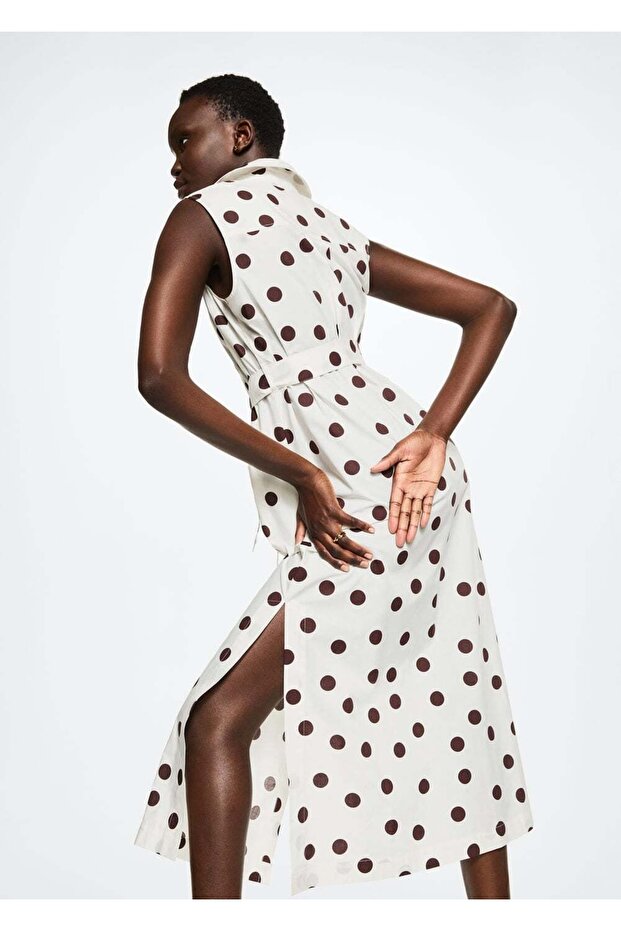 Puantiyeli Pamuklu Elbise - 5