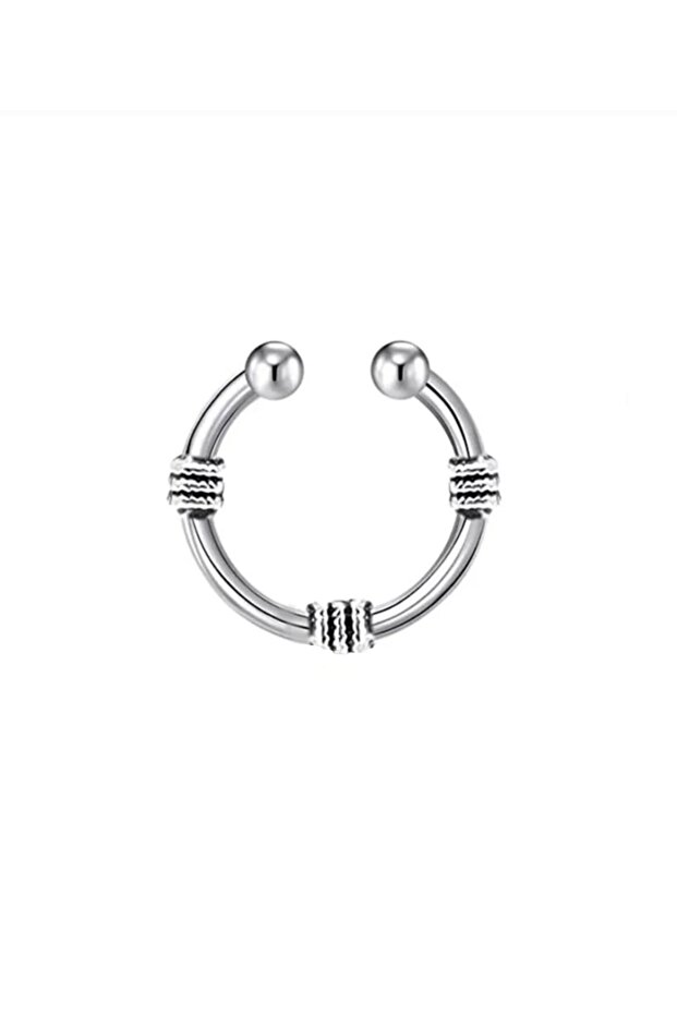 925 Ayar Gümüş Septum Labret Sahte Fake Piercing - 1