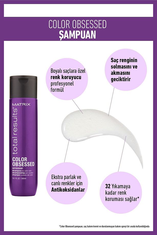 Matrıx Total Result Boyalı Saçlar Için Renk Koruyucu Şampuan - Color Obsessed 300 ml - 2