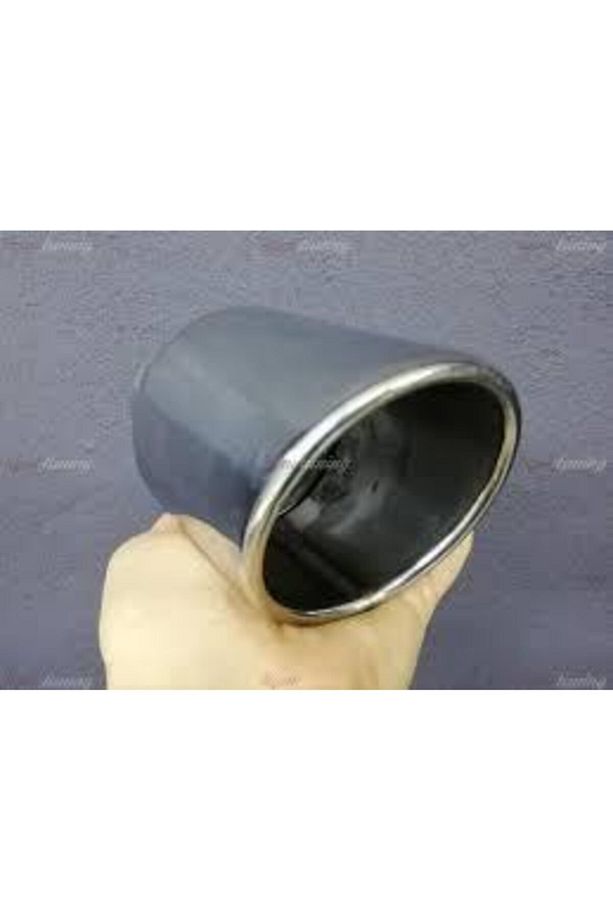 Paslanmaz Yuvarlak Eğik Ağız 90mm Tek Çıkış Egzoz Ucu - 1
