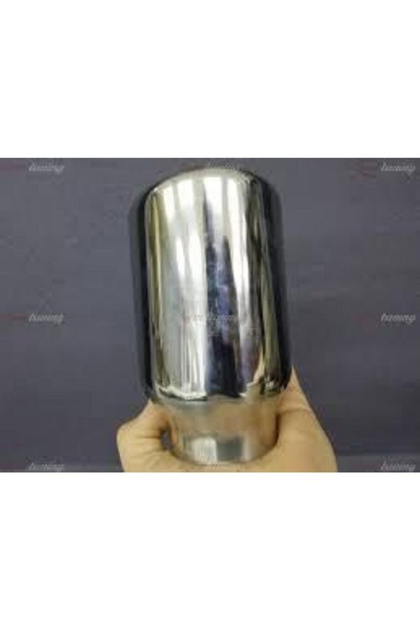 Paslanmaz Yuvarlak Eğik Ağız 90mm Tek Çıkış Egzoz Ucu - 2