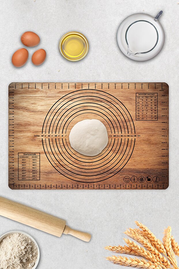 Wooden Look| Glass Dough Rolling Mat| 40cm X 60cm