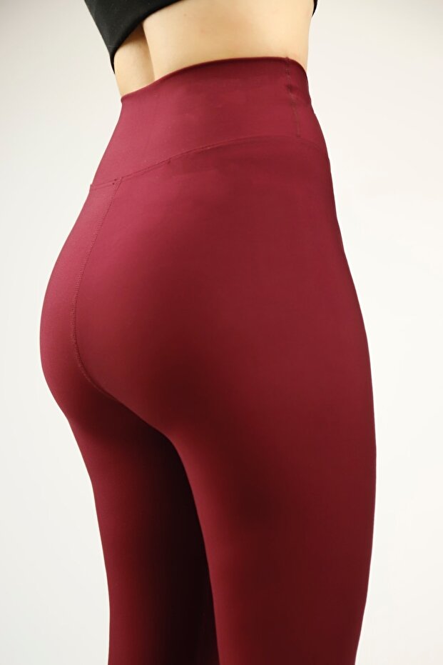 Women's Burgundy Push Up Leggings