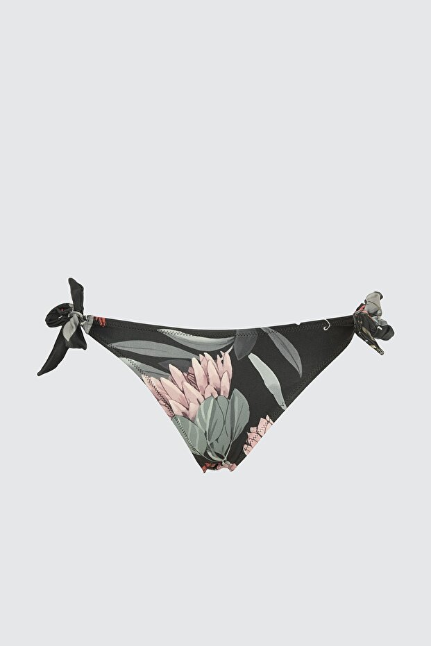 Floral Desenli Bağlamalı Düşük Bel Bikini Altı TBESS21BA0132 - 7