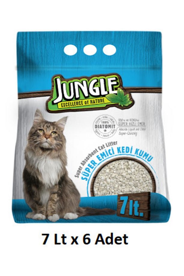 Diatomit Süper Emici Kedi Kumu 7 Lt (6 Adet) - 1