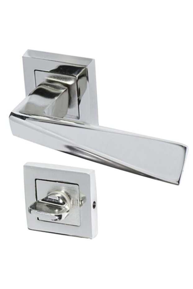 Penta Nickel Satin Square Rosette Door Handle Wc