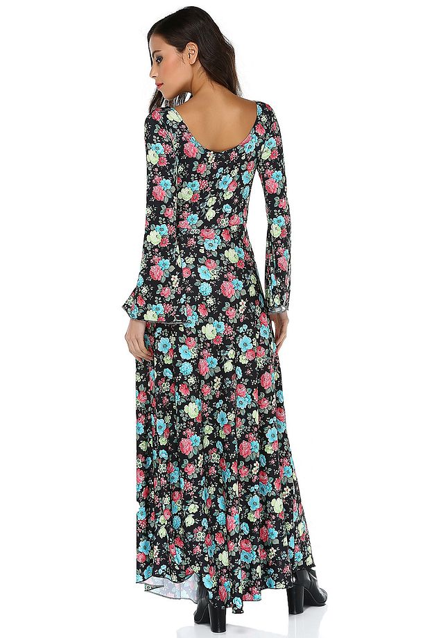 Çiçekli Maxi Elbise - 2