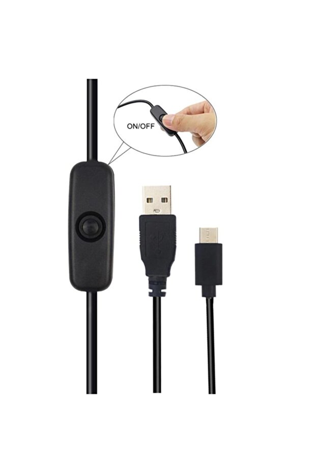 Raspberry Pi Için 4 Usb To Type-c 5v 3a On/off Güç Kablosu - 1