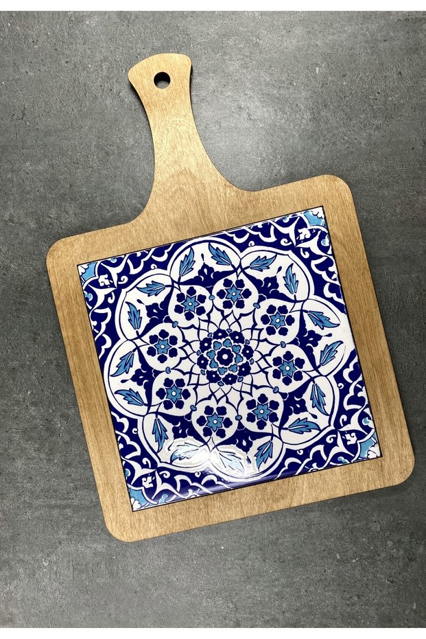 Tiled Presentation Board, Wooden Tray, Antique Color Stone Decorative Board