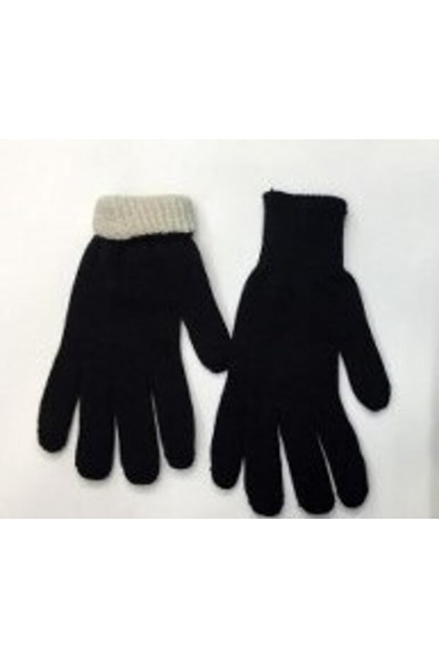 Siyah Parmaklı Eldiven Çift Kat - 1
