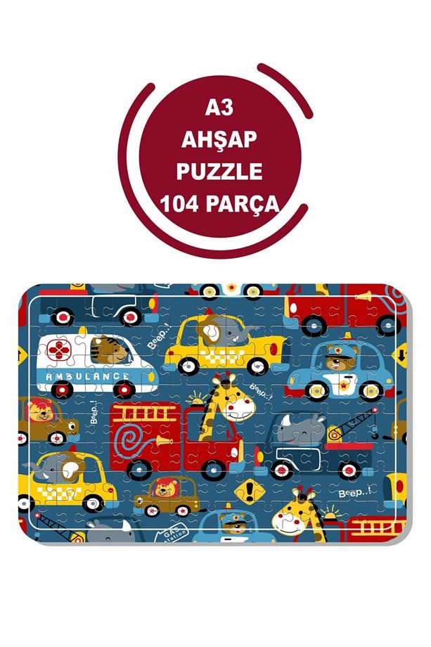 Arabalar A3 104 Parça Puzzle, Oyuncak, Yapboz - 1