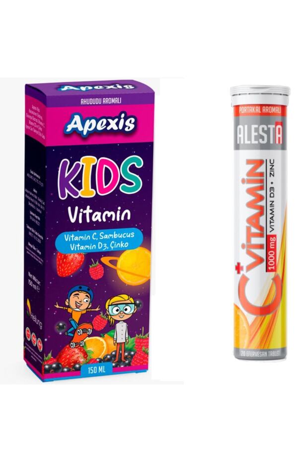 Sambucus Çocuk Şurup + Alesta C Vitamini 1000 mg+ D3 + Zink - 1