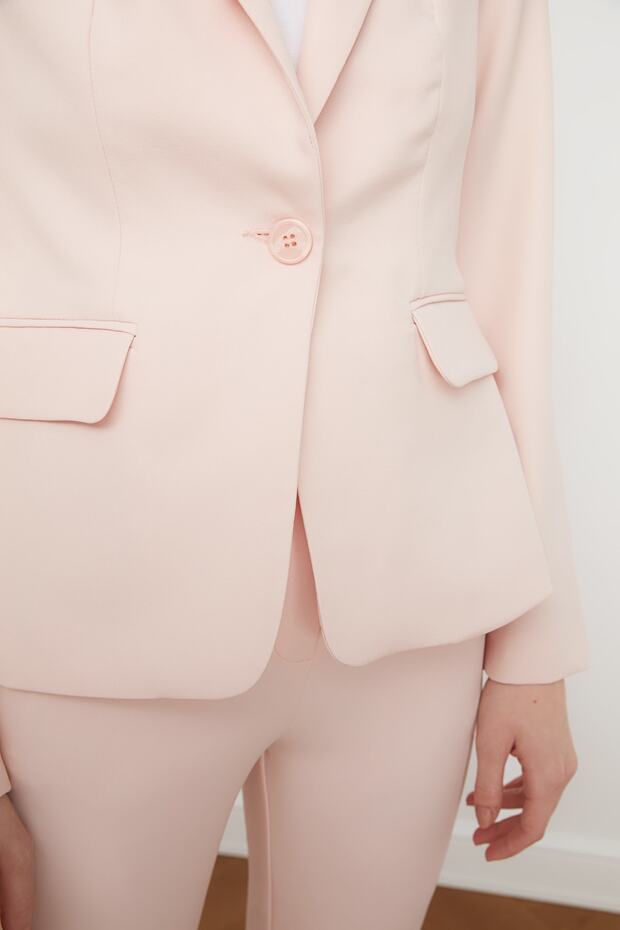 Pudra Düğme Detaylı Blazer Ceket TWOSS21CE0039 - 9