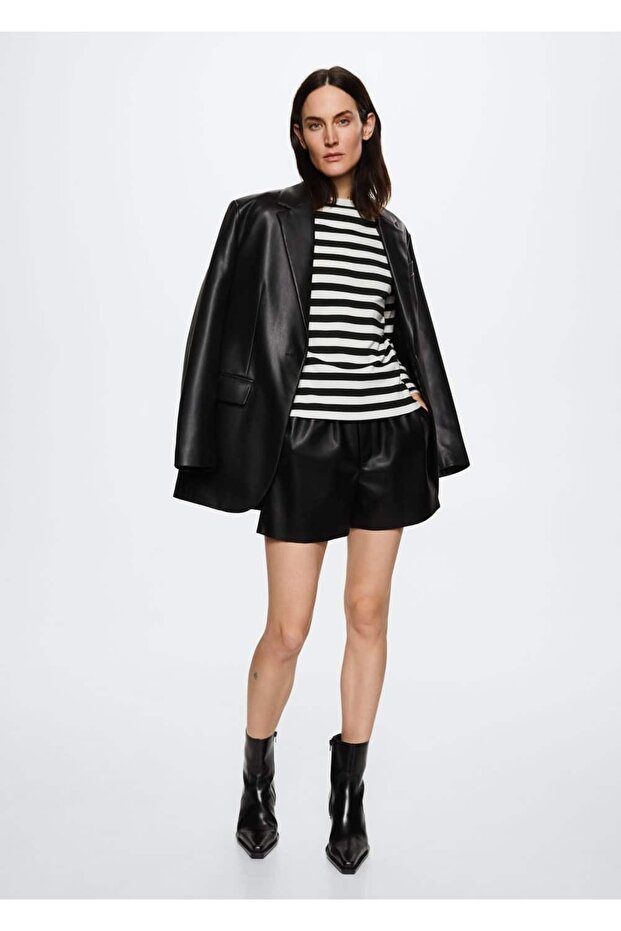 %100 Pamuklu Çizgili Tişört - 2