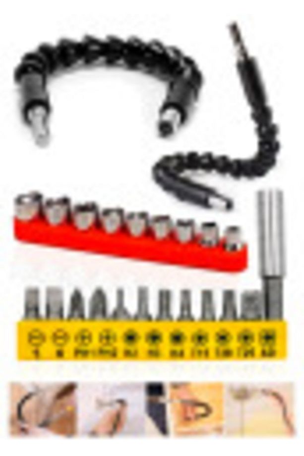 Çift Başlıklı Torx Anahtar Tornavida Matkap Adaptör Bits Esnek Açı Uzatma Çubugu T/h/ph/torx Set - 3