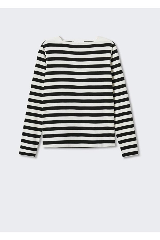 %100 Pamuklu Çizgili Tişört - 3