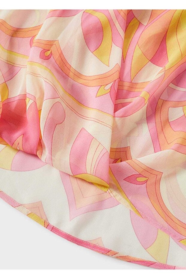 Desenli Dökümlü Bluz - 5