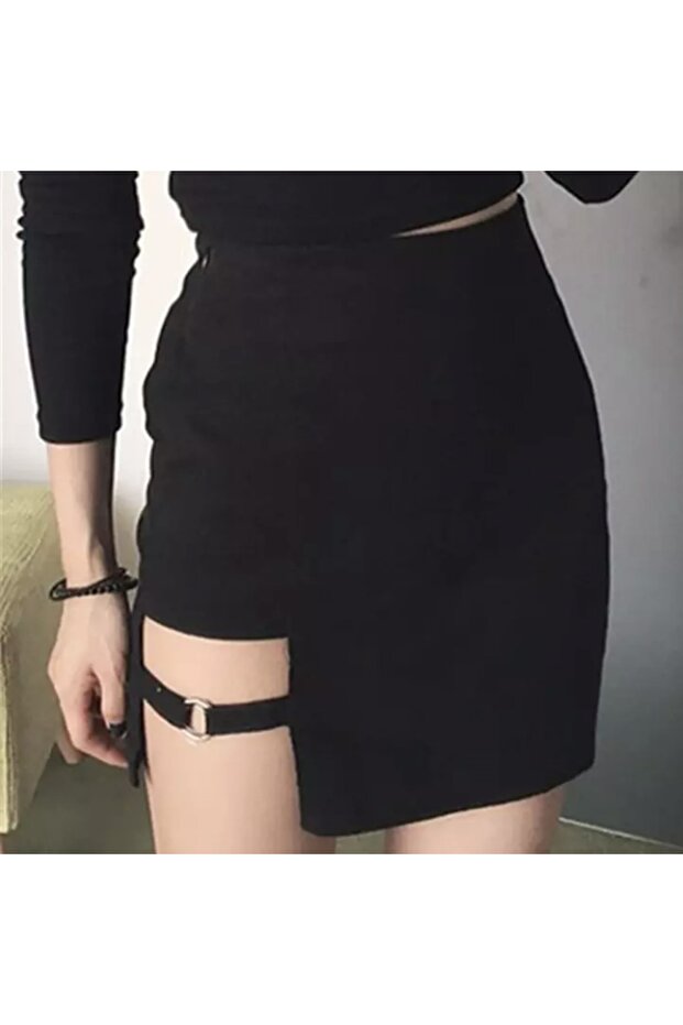 Korean Style Siyah Micro Mini Etek - 1