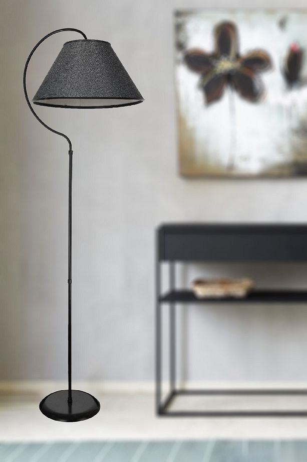 Aydınlatma Lambader Elips Siyah Çember Siyah 350x150x200 - 1