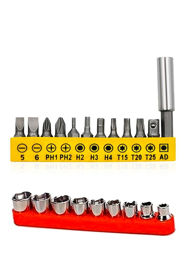 23 Parça Torx Anahtar Pense Tornavida Matkap Adaptör Bits Esnek Açı Uzatma Çubugu T/h/ph/torx Set - 5