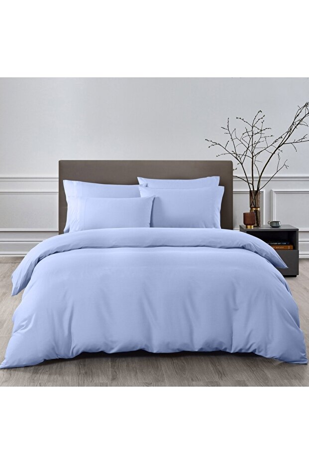 Mer-tim Cotton Ranforce Single Size 160x220 Duvet Cover Quilt Case - Blue