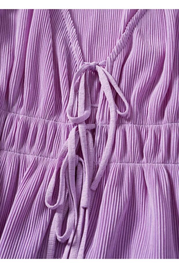 Volanlı Pilili Bluz - 7