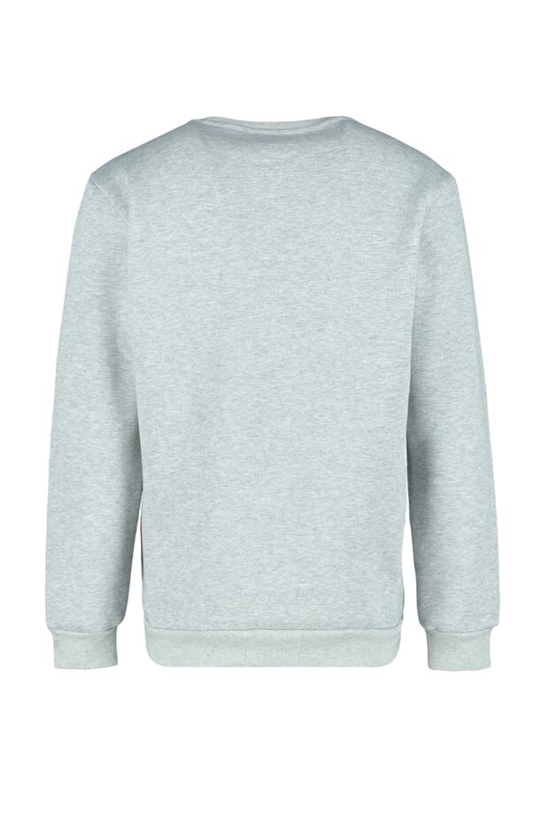 Bluza polarowa New York z haftem w kolorze szarym - regularny krój Tmnaw23Sw00481 - 12