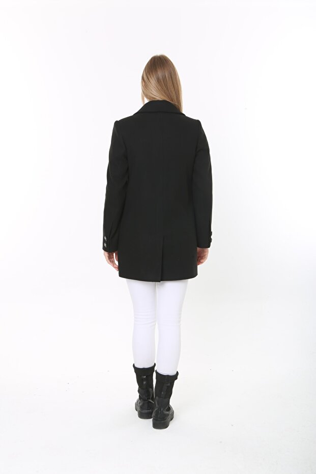 Kadın Siyah Kaban - 5