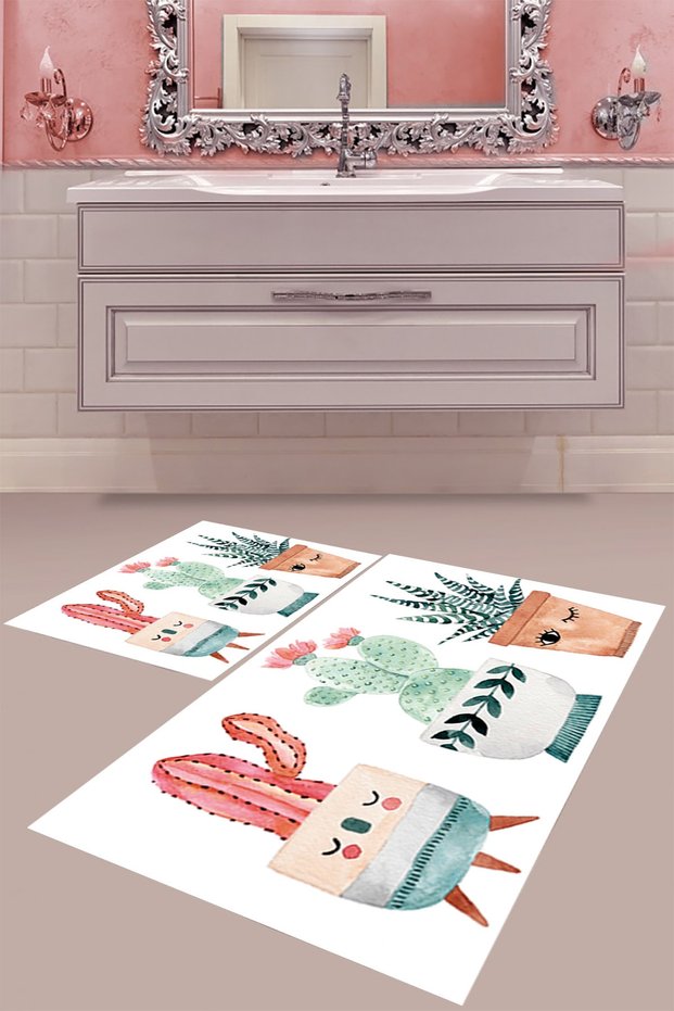 Digital Printing Washable Non-Slip Base Modern Bathroom Mat