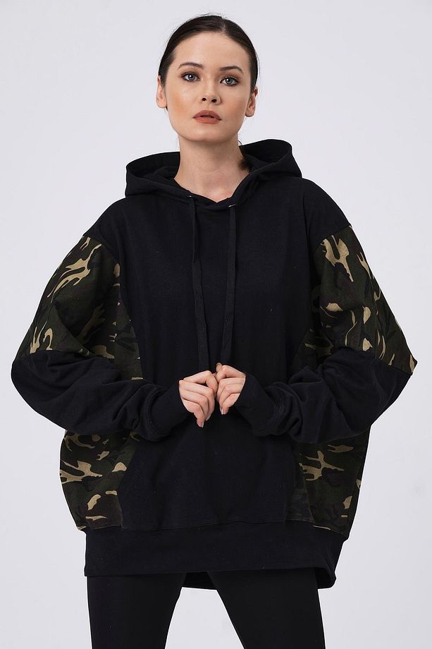 Kapüşonlu Oversize Sweatshırt - 4